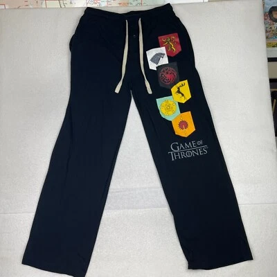 HBO Game of Thrones Sweat Pants Mens Large Black Pockets - Image 1 of 4