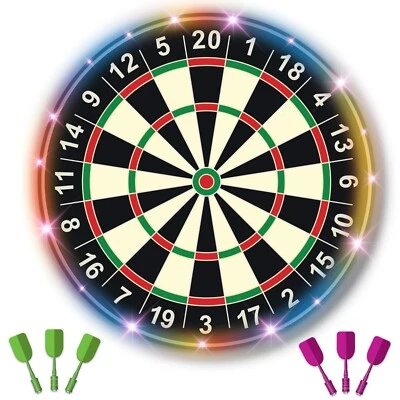 abeec LED Magnetic Dart Board with 6 Magnetic Darts, LED Light-Up Darts Set - Image 1 of 4