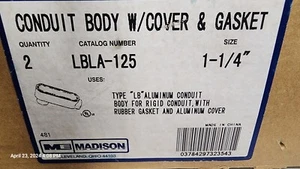 1 1/4'' LB Aluminum Conduit Body With Cover & Rubber Gasket (Qty in box 2) - Picture 1 of 2