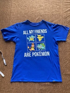 Pokemon T Shirt Boys XL Friends Squirtle Bulbasaur Pikachu Starters Charmander - Picture 1 of 24