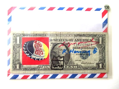 WARHOL/HARING/BASQUIAT:  "PEPSI" Echter US$ DOLLAR 3x signiert und skizziert - Bild 1 von 4