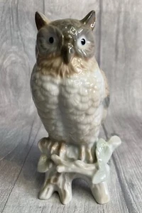 Ceramic Owl Figurine In Soft Muted Colours - Picture 1 of 5