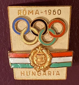 ROME 1960 OLYMPIC GAMES  -  DATED HUNGARY NOC PIN - Picture 1 of 1