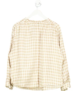 Massimo Dutti Beige Check Linen Blouse UK L - Picture 1 of 3