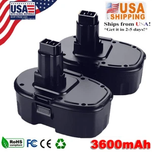 2-Pack DC9096 DW9095 DW9096 DW9099 18 Volt 6.0Ah NIMH Battery for DeWALT XRP 18V - Picture 1 of 12