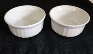 Juego de 2 cuencos Ramekin de gres blanco francés Corning Ware pequeños 7 oz/200 ml - Imagen 1 de 8