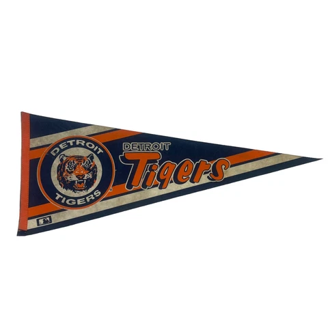 Vintage Detroit Tigers Pennant Blue Orange White MLB Baseball Cover