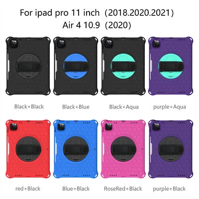 For iPad Pro 11 2021 9.7'' 5/6th Gen Mini Air 10.5 Kids Rubber Hard Strap Case - Image 1 of 4