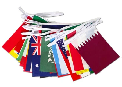 MIXED COUNTRY BUNTING 32 NATIONAL FLAGS 9M MULTI CULTURE EVENTS SCHOOLS - Image 1 of 4