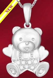 "BÄR" ANHÄNGER CHARM 14K WEISSGOLD & DIAMANTEN (075) - Bild 1 von 1