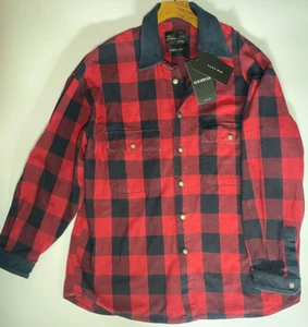 Nueva Camisa Zara Franela Talla Grande Para Hombre Calce Relajado Rojo Cuadros Leñador Pesado - Imagen 1 de 9