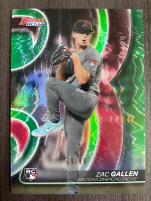 2020 Bowman’s Best Zac Gallen Green Refractor #35 Rookie Card RC serial /99 - Image 1 of 2