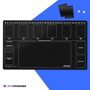 Universus Compatible Playmat – Minimalist Black with Zones | 24" x 14" Card Mat - Picture 1 of 9