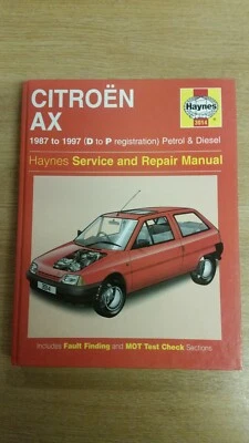 CITROEN AX 87 TO 97 HAYNES WORKSHOP MANUAL 3014 GOOD CLEAN USED COND FREE P&P - Image 1 of 4
