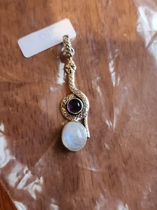 Ciondolo intarsiato opale ametista argento sterling - Foto 1 di 6