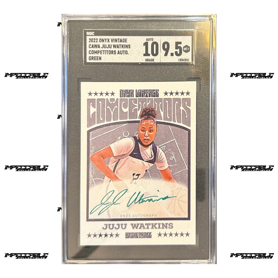 2022 Onyx Contenders Green Ink #CAWA JuJu Watkins Rookie Auto /50 SGC 9.5 POP 1 - Image 1 of 2