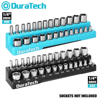 DURATECH Magnetic Socket Organizer Set 2PCS 1/4" Drive Socket Holders SAE&Metric - Image 1 of 4