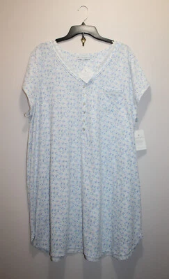 EILEEN WEST NIGHTGOWN 100% COTTON JERSEY FLORAL WHITE & MULTICOLOR SIZE 2X - Image 1 of 4
