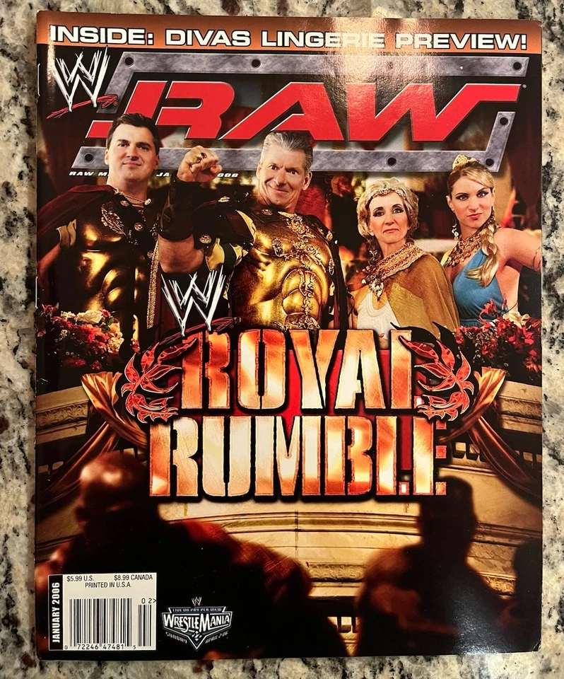 Январь 2006 McMahon Винс Шейн WWE WWF RAW реслинг журнал с плакатом дивы - Изображение 1 из 4
