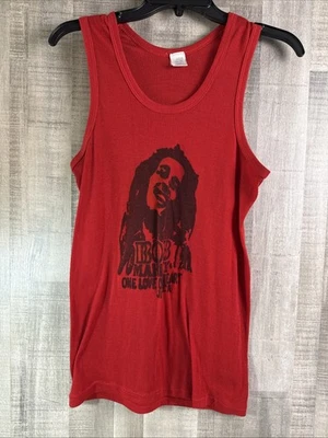 BOB MARLEY tank Top Red Ribbed One Love One Heart Jamaica IG Women’s L - Image 1 of 4