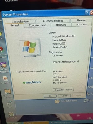eMachines T3092 Desktop Tower AMD Athlon 1.3GHz Windows XP 512MB Ram 160GB HDD - Image 1 of 4