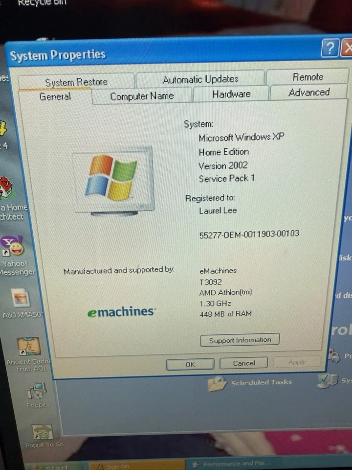 eMachines T3092 Desktop Tower AMD Athlon 1.3GHz Windows XP 512MB Ram 160GB HDD - Image 1 of 4