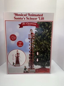 New Mr. Christmas 90th Anniversary Musical Animated Santa's Scissor Lift Moves - Picture 1 of 8