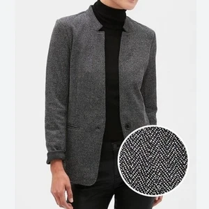Banana Republic Knit Herringbone Inverted Collar Blazer Women's Size Large L - Picture 1 of 6