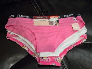Peanuts Snoopy Damen Baumwolle Hipster Höschen 3 Paar, Größe Small Neu mit Etikett - Bild 1 von 2