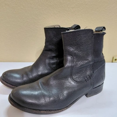 Frye Boots Womens 7  Chelsea Ankle Booties Black Leather  Biker Moto Western  - Image 1 of 4