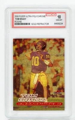2000 Fleer Ultra Polychrome Gold Refractor Tom Brady RC Rookie WCG Gem-Mint 10 - Image 1 of 2