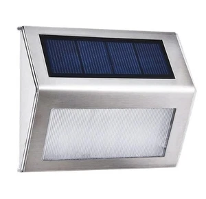5 X LED Solar Garden Lights Lighting Stainless Steel Solar Stairs Fencing Light - Picture 1 of 7