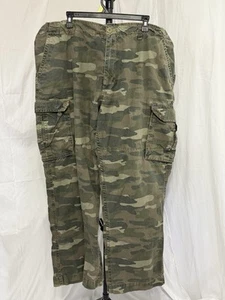 Faded Glory Cargo Pants Mens Size 42x32 Camo Relaxed Fit Cotton Casual - Picture 1 of 17