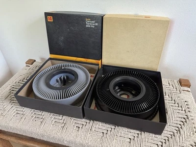 🍊Vintage 1970s Kodak Carousel Transvue 80 Slide Trays (2) for Projector w/ Box! - Image 1 of 4