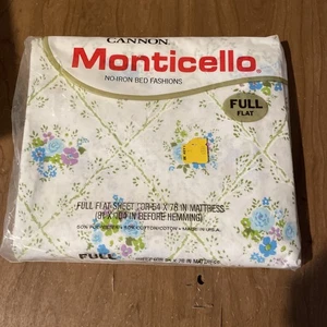 Cannon Monticello Vintage komplettes flaches Blatt Landhaus Kern Plantage Bouquet Neu in Verpackung - Bild 1 von 5