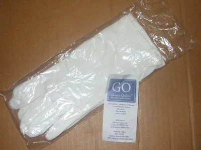 100% Cotton White Parade Marching Band Gloves SZ M New FS - Image 1 of 2