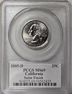 2005-D 25C PCGS MS69 - Clad Satin Finish California Quarter - Picture 1 of 2