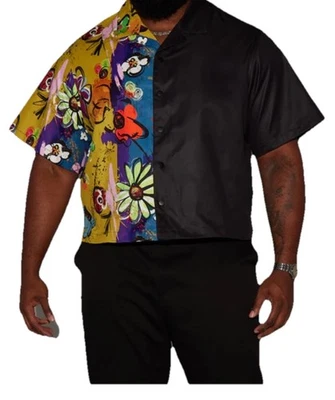 Nova мужская рубашка высокий степпер Artistry укороченный кнопка вверх короткий рукав мужской 3XL новый с Ярлыками - Изображение 1 из 4