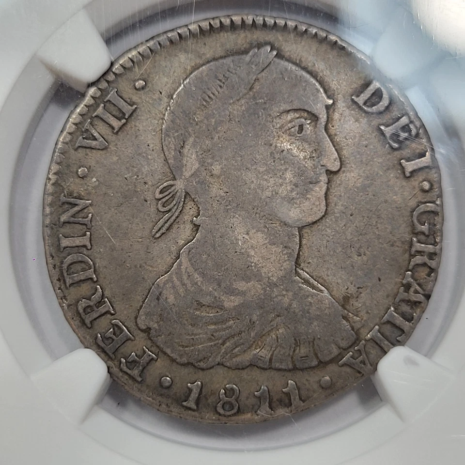 1811 Silver 4 Reales NGC F12 IMAGINARY BUST Lima Peru Tough Type in 4R *M114 - Image 1 of 4