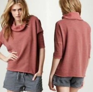 James Perse Melange Funnel Neck Sweatshirt Womens XL Red Pink - Picture 1 of 5