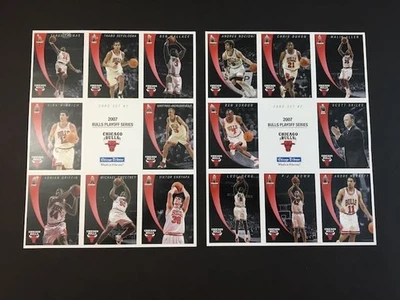 Tarjetas de la serie de playoffs de los Chicago Bulls 2007 hojas sin cortar 1 y 2 Chicago Tribune Foto 1 de 4