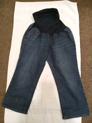 Motherhood Maternity Capri Jeans Size Large  Full Panel Stretch Waist Boot Cut  - Image 1 of 2