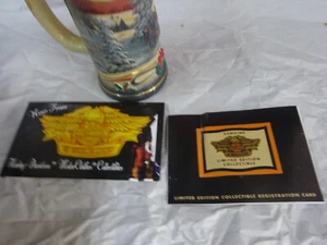 Harley Davidson  "Late Arrival" 1995 Christmas Holiday Collectible German Stein - Picture 1 of 10