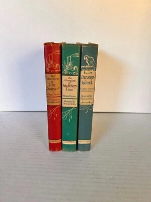 Mark Twain & Robert Louis Stevenson Vintage Lot of 3 Grosset & Dunlap Foto 1 de 4