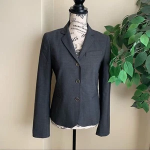Theory Wool Blend Single Breasted Blazer Gray Sz 0 - Picture 1 of 15
