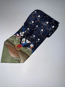 Mickey Unlimited Disney Golf Tie Men's - Mickey Mouse, Donald Duck & Goofy Blue - Picture 1 of 5