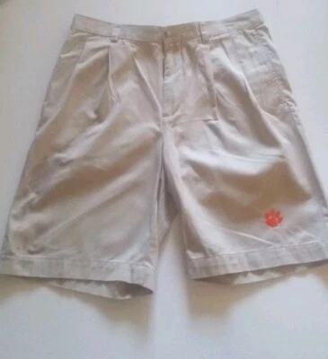 Clemson Tigers  Cutter And Buck Khaki Shorts Men's 35 - Image 1 of 4
