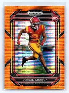 2023 Panini Prizm Draft Picks Jordan Addison RC SP/49 Orange Pulsar #136 Vikings - Picture 1 of 2