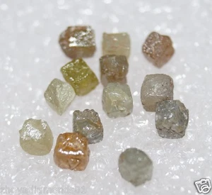 2,55 KT 3,0-4,0 MM NATÜRLICHE KONGOWÜRFEL ROHER LOSE DIAMANT GEMISCHTE FARBE ... - Bild 1 von 4