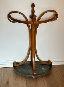 THONET Rare Antique Brown Wood Umbrella Stand - Picture 1 of 10